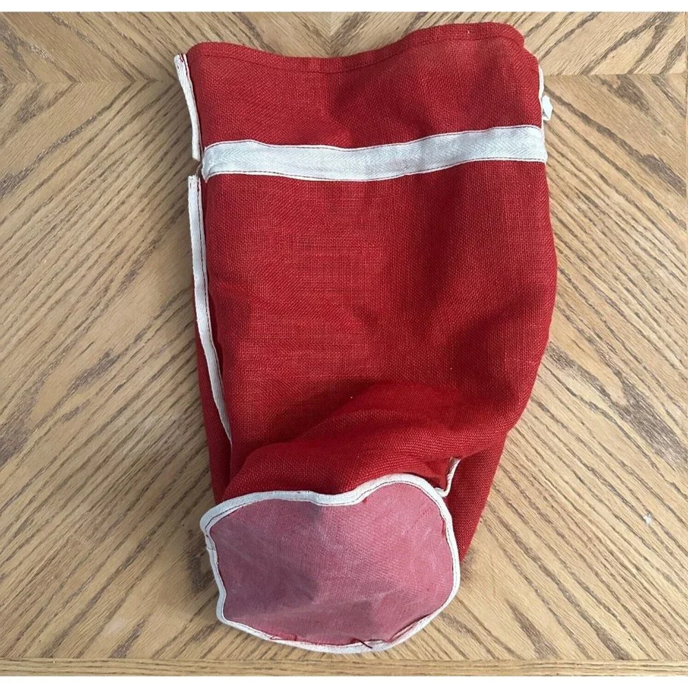 Red Burlap Gift Bags Jumbo Large Holiday Sacks With Drawstring Wood Bead Cinch
